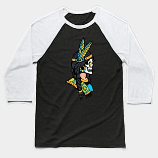 Skull native american Baseball T-Shirt